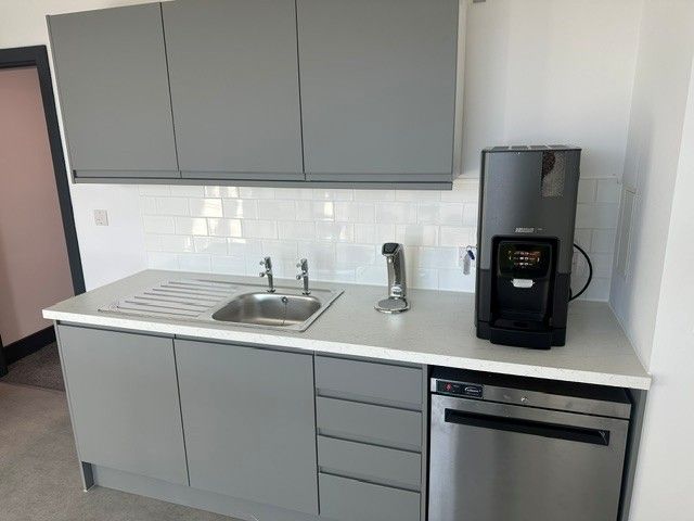 Office tea point with a water boiler tap and coffee machine at the AFCB Performance Centre