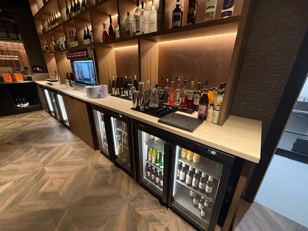 Bar with bottle coolers